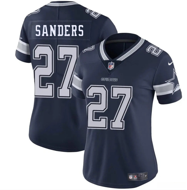 Women's Dallas Cowboys #27 Miles Sanders Navy 2025 Vapor Limited Stitched Football Jersey(Run Small）